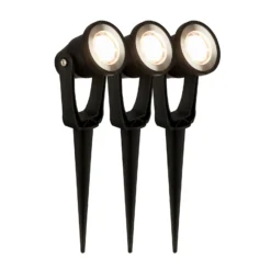 LED-maapiikkivalaisin 3918035 12 V käynnistyssarja 3 kpl, musta, Ø 5 cm