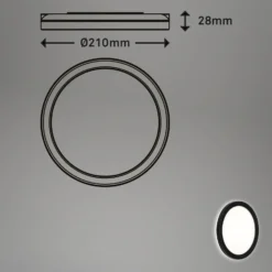 LED-paneeli Frankfurt, pyöreä, Ø21 cm, IP44, musta