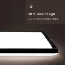 LED-paneeli Shallow on/off, 58 x 20 cm, musta, 840 taustavaloa