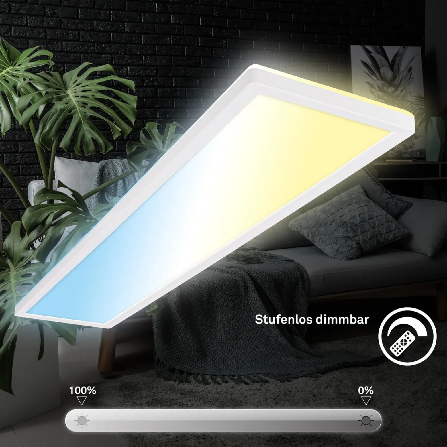 LED-paneeli Tava CCT, valkoinen, 98 x 20 cm, taustavalo, muovi