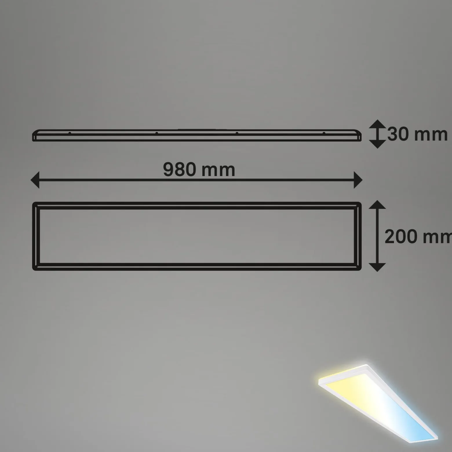 LED-paneeli Tava CCT, valkoinen, 98 x 20 cm, taustavalo, muovi