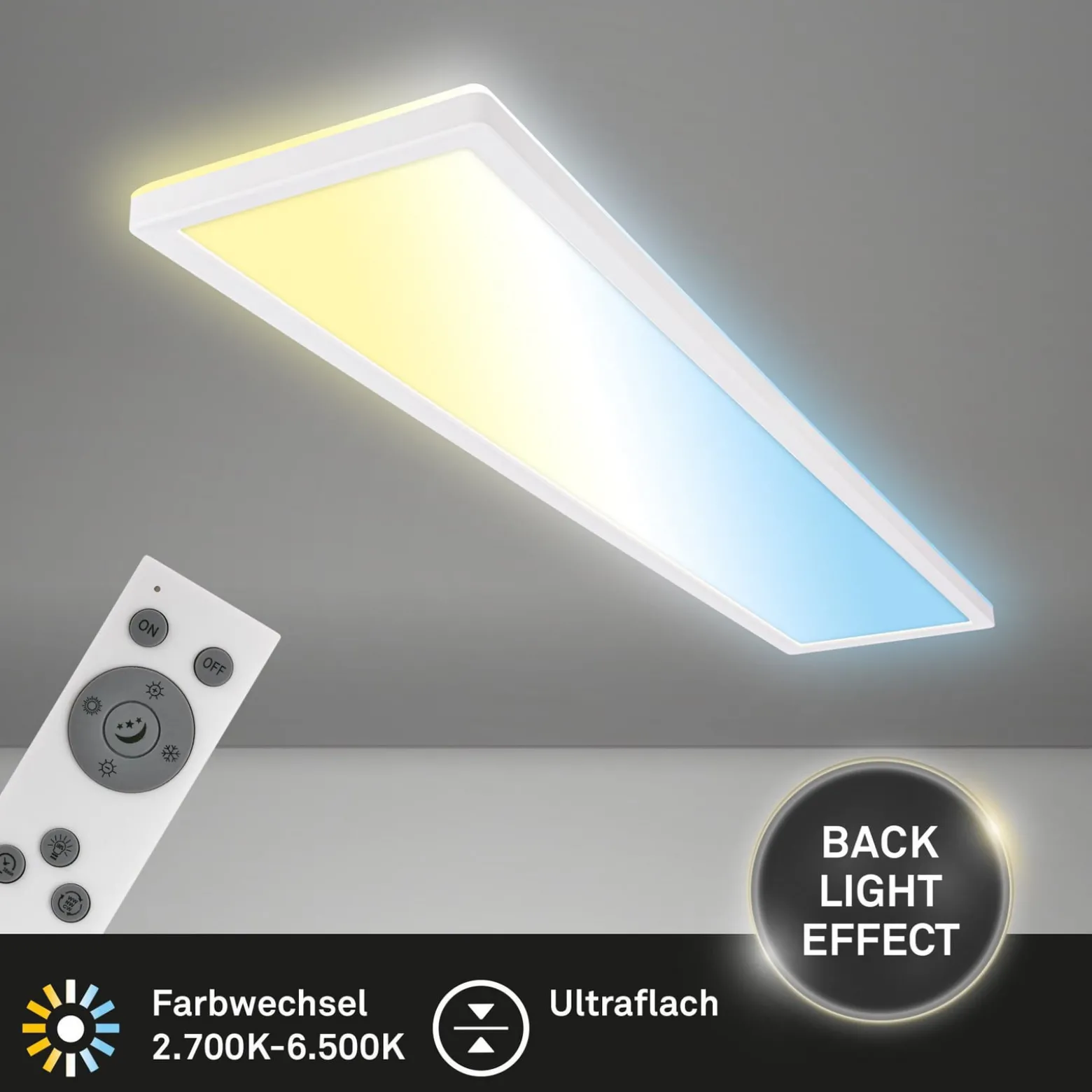 LED-paneeli Tava CCT, valkoinen, 98 x 20 cm, taustavalo, muovi