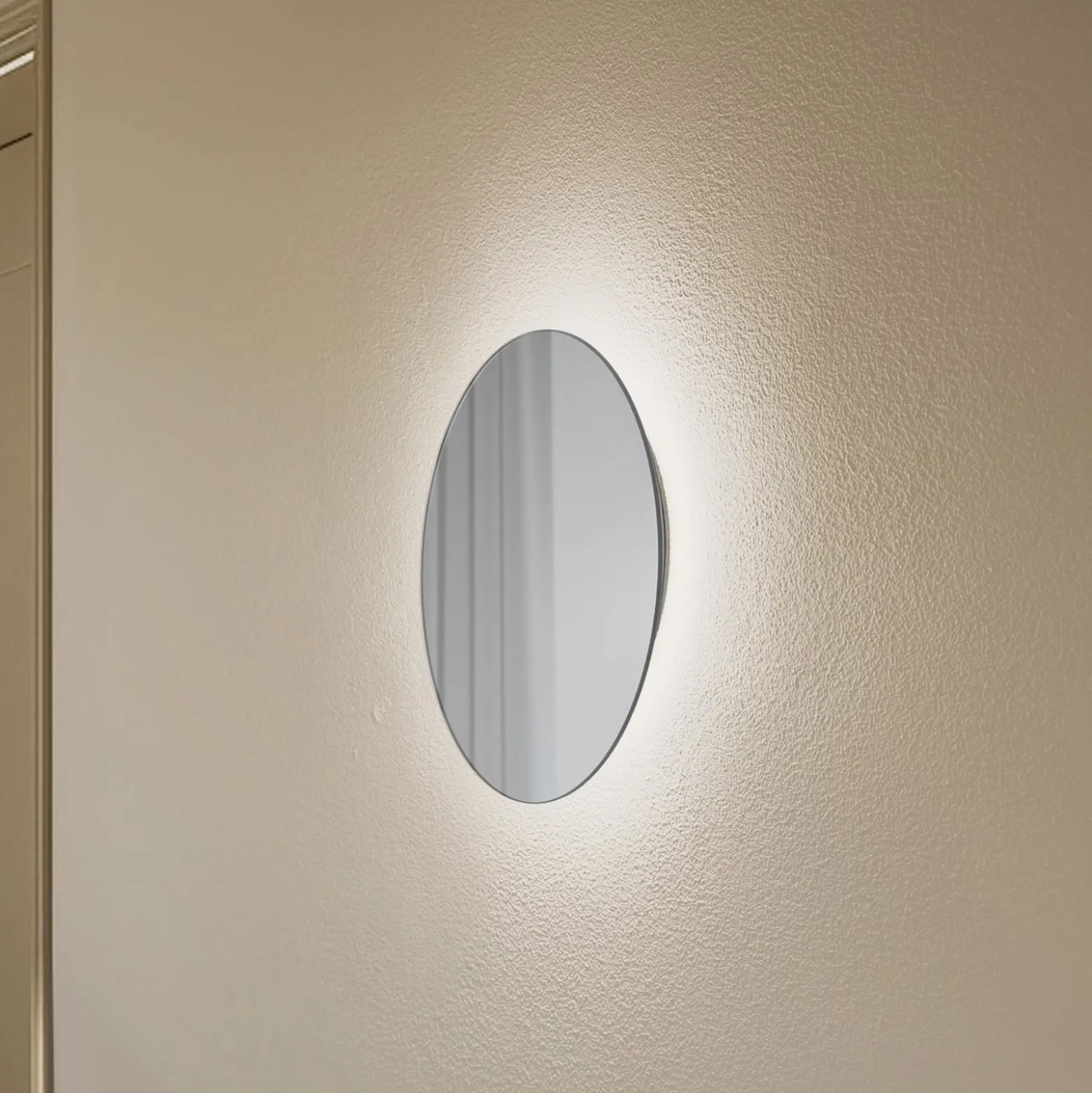 LED-peili Ring M, Ø 29 cm, lasi, lämmin valkoinen