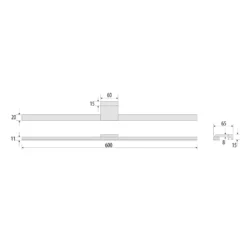 LED-peilivalaisin Triga IP44 musta 60cm, 3000K