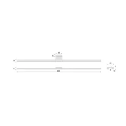 LED-peilivalaisin Triga, IP44, valkoinen, 80cm, 3,000K