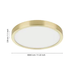 LED pinta-asennuspaneeli Fueva 5 IP20 830 messinki Ø28,5cm