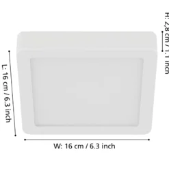 LED-pinta-asennuspaneeli Fueva 5 IP20 830 valkoinen 16x16cm