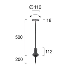 LED-pollarilamppu Tango tummanharmaa, korkeus 50 cm, metalli, maakiila