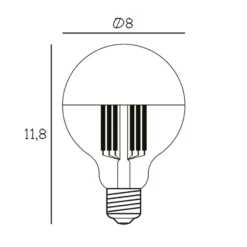 LED-pääpeililamppu Globe 80, hopea, E27, 3,5 W, 2 700 K