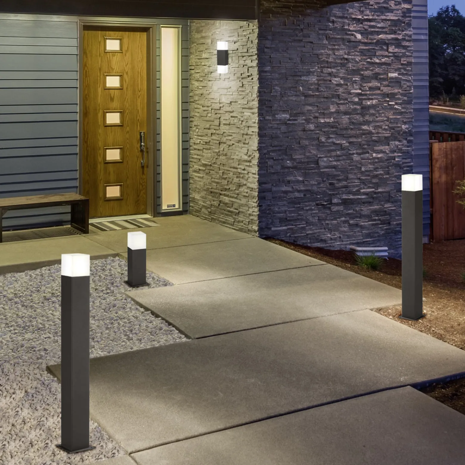 LED-pylväsvalaisin HUDSON, antrasiitti, korkeus 80 cm, metalli, IP44