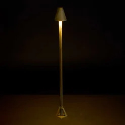 LED-pylväsvalaisin Silva Disk, korkeus 80 cm, antiikkimessinki, IP65