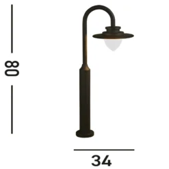 LED-pylväsvalaisin Texas, IP54, grafiitin värinen, korkeus 80 cm
