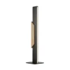 LED-pöytälamppu Arcus, musta/ruskea, korkeus 56 cm, metalli/puu
