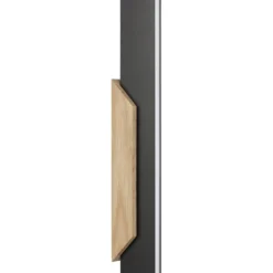LED-pöytälamppu Arcus, musta/ruskea, korkeus 56 cm, metalli/puu