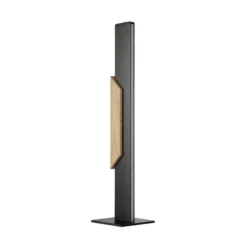 LED-pöytälamppu Arcus, musta/ruskea, korkeus 56 cm, metalli/puu