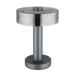 LED-pöytälamppu Grant, korkeus 31 cm, savunharmaa, metallia