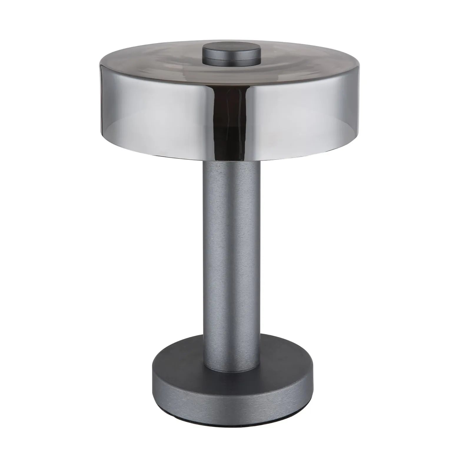 LED-pöytälamppu Grant, korkeus 31 cm, savunharmaa, metallia