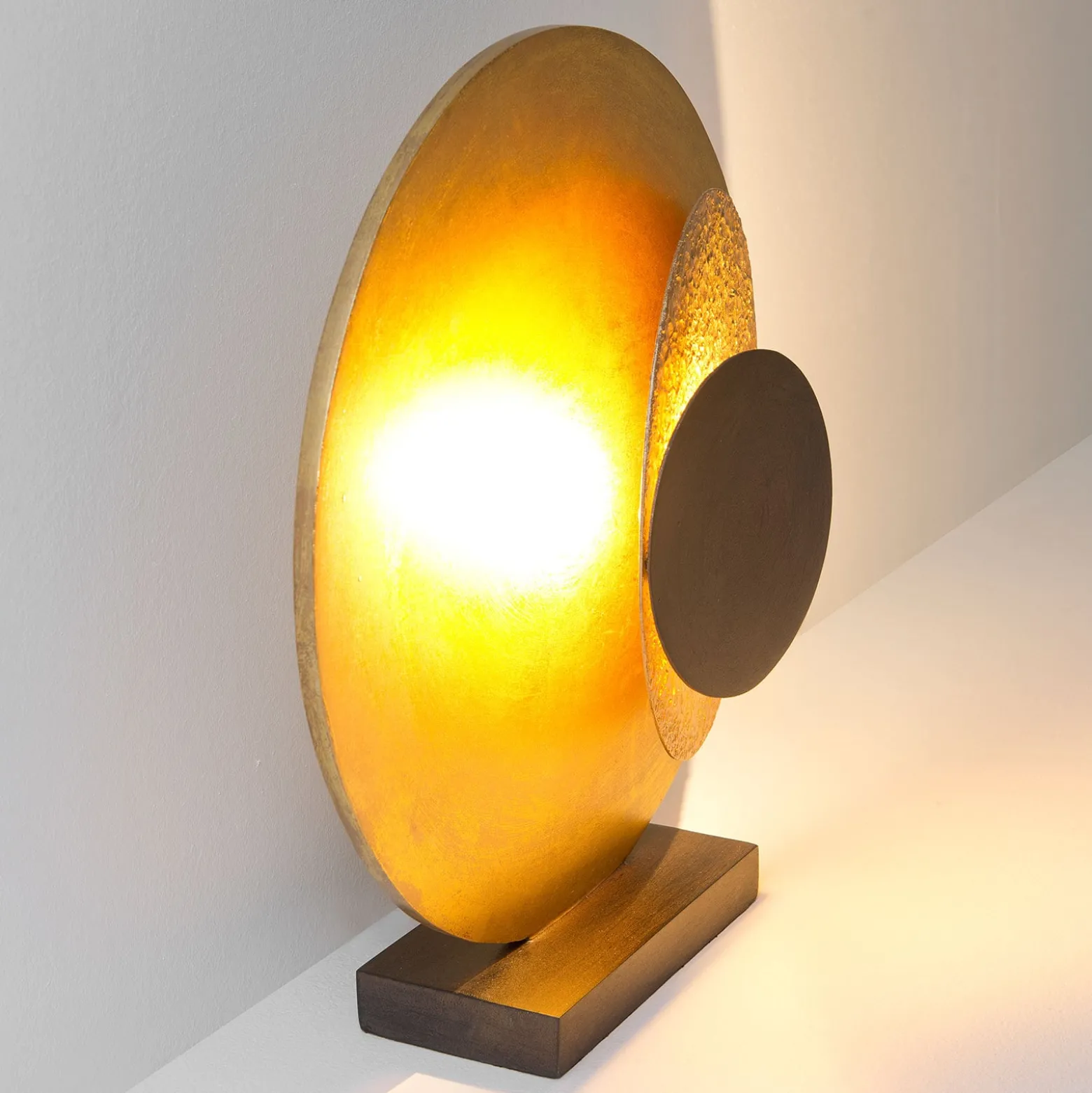 LED-pöytälamppu La Bocca, K 43 cm, kulta-ruskea