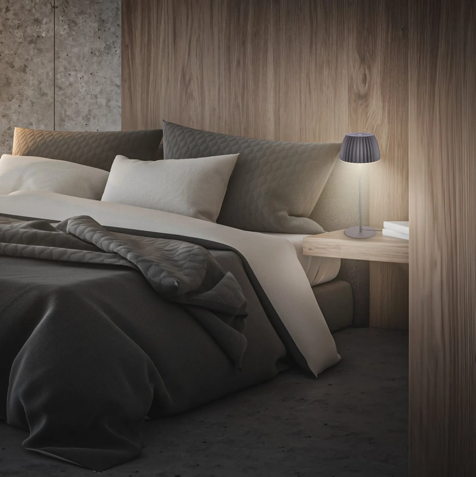 LED-pöytälamppu Loca, antrasiitti, korkeus 36 cm metalli/muovi
