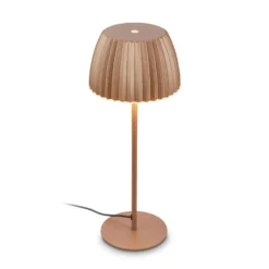 LED-pöytälamppu Loca, ruskea, korkeus 36 cm, metalli/muovi