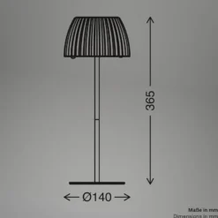 LED-pöytälamppu Loca, ruskea, korkeus 36 cm, metalli/muovi