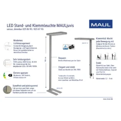 LED-pöytälamppu MAULjuvis, valkoinen, 120 cm, himmennettävä, jalustan jalka
