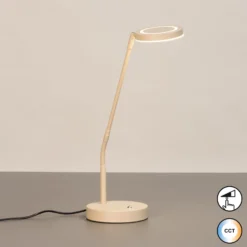 LED-pöytälamppu Sorento, korkeus 48 cm, hiekanvärinen, metalli, CCT