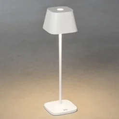 LED-pöytävalaisin Capri ulkokäyttöön, valkoinen