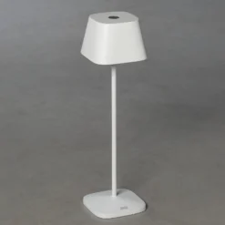 LED-pöytävalaisin Capri ulkokäyttöön, valkoinen