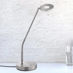LED-pöytävalaisin Dent, nikkeli/kromi, 60 cm, metalli, CCT 1-valo.