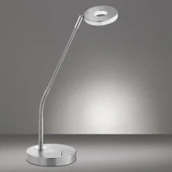 LED-pöytävalaisin Dent, nikkeli/kromi, 60 cm, metalli, CCT 1-valo.