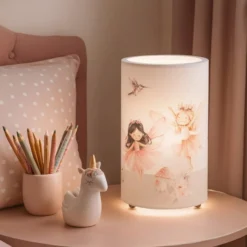 LED-pöytävalaisin Feenwelt, valkoinen/vaaleanpunainen, korkeus 25 cm
