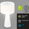 LED-pöytävalaisin Halo, paristokäyttöinen, valkoinen