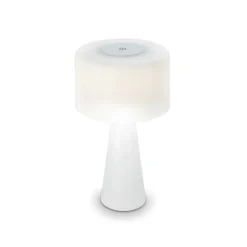 LED-pöytävalaisin Halo, paristokäyttöinen, valkoinen