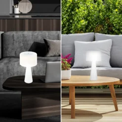 LED-pöytävalaisin Halo, paristokäyttöinen, valkoinen