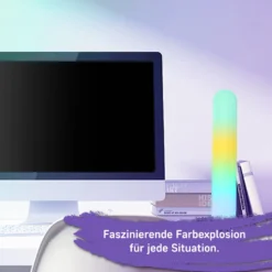 LED-pöytävalaisin LED-valopalkki, 2 kpl, musta, RGBW, muovi
