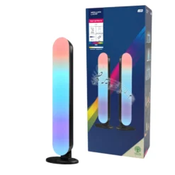 LED-pöytävalaisin LED-valopalkki, 2 kpl, musta, RGBW, muovi