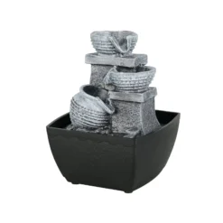 LED-pöytävalaisin Luma, ruskea, korkeus 18 cm, synteettinen hartsi, USB