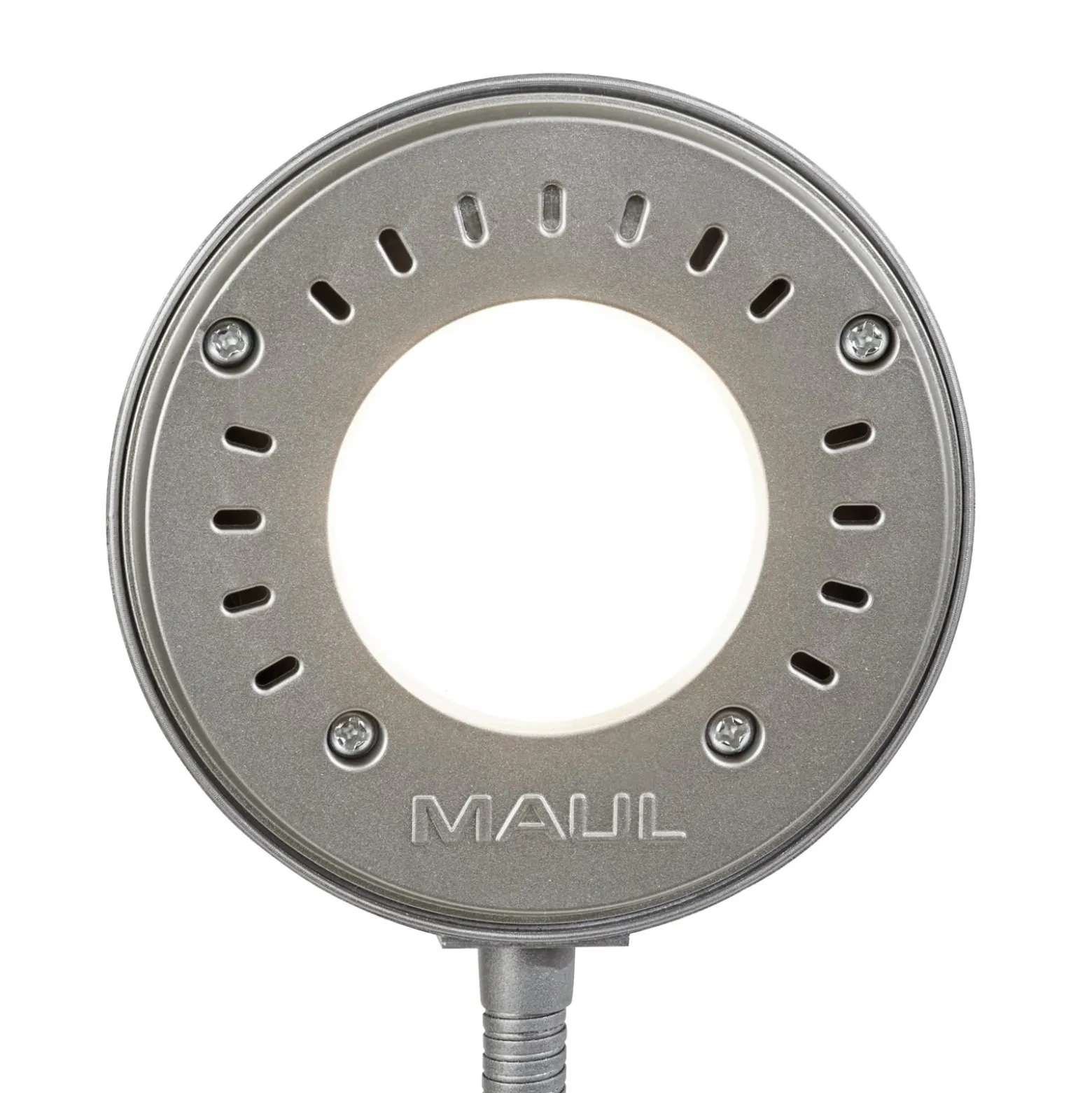 LED-pöytävalaisin MAULarc, hopea, korkeus 38 cm, joustava