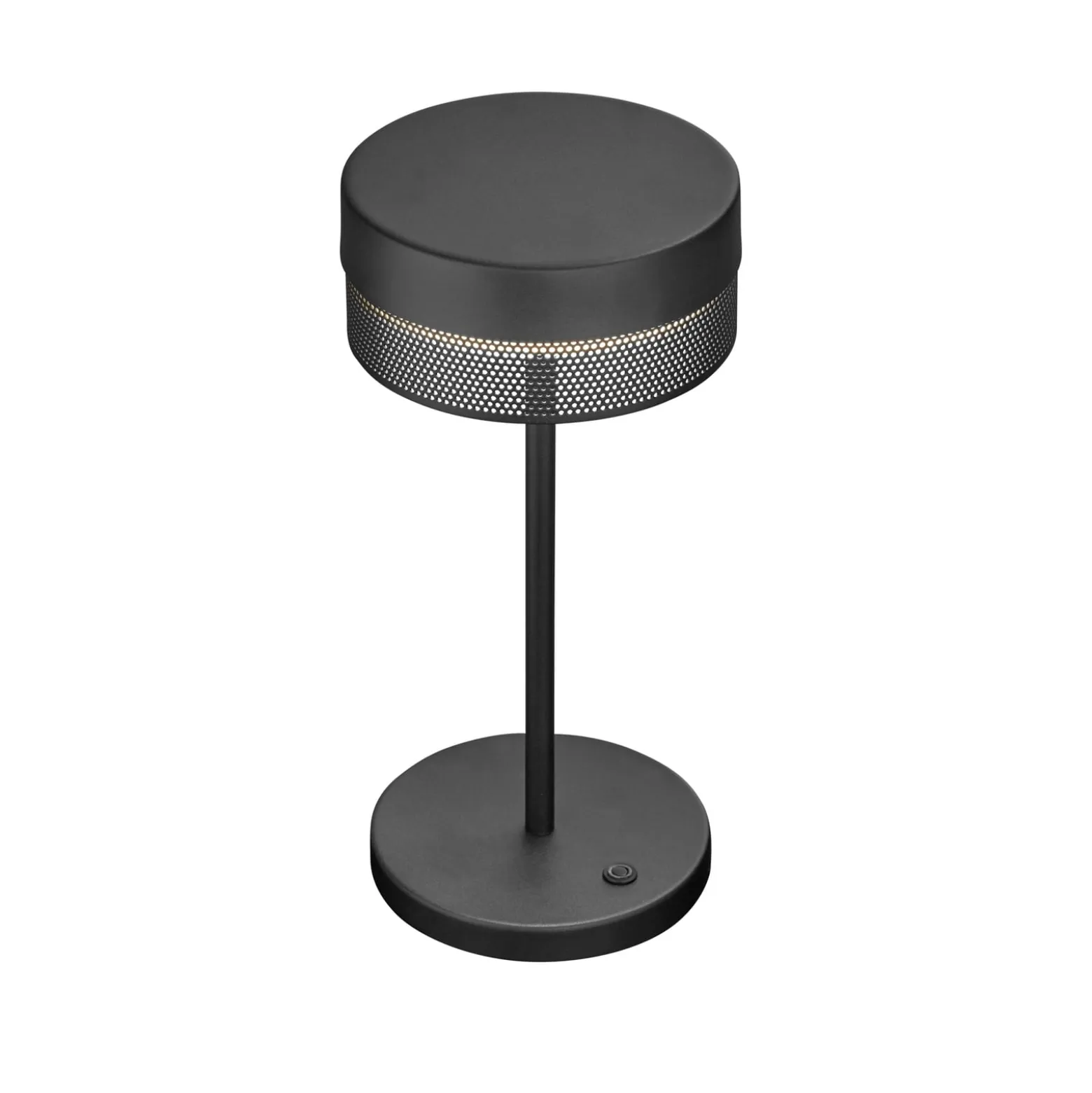 LED-pöytävalaisin Mesh ladattava akku, korkeus 30 cm, musta