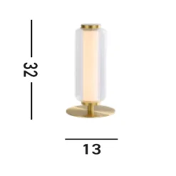 LED-pöytävalaisin Mod, messinginvärinen, 3-vaiheisesti himmennettävä, teräs