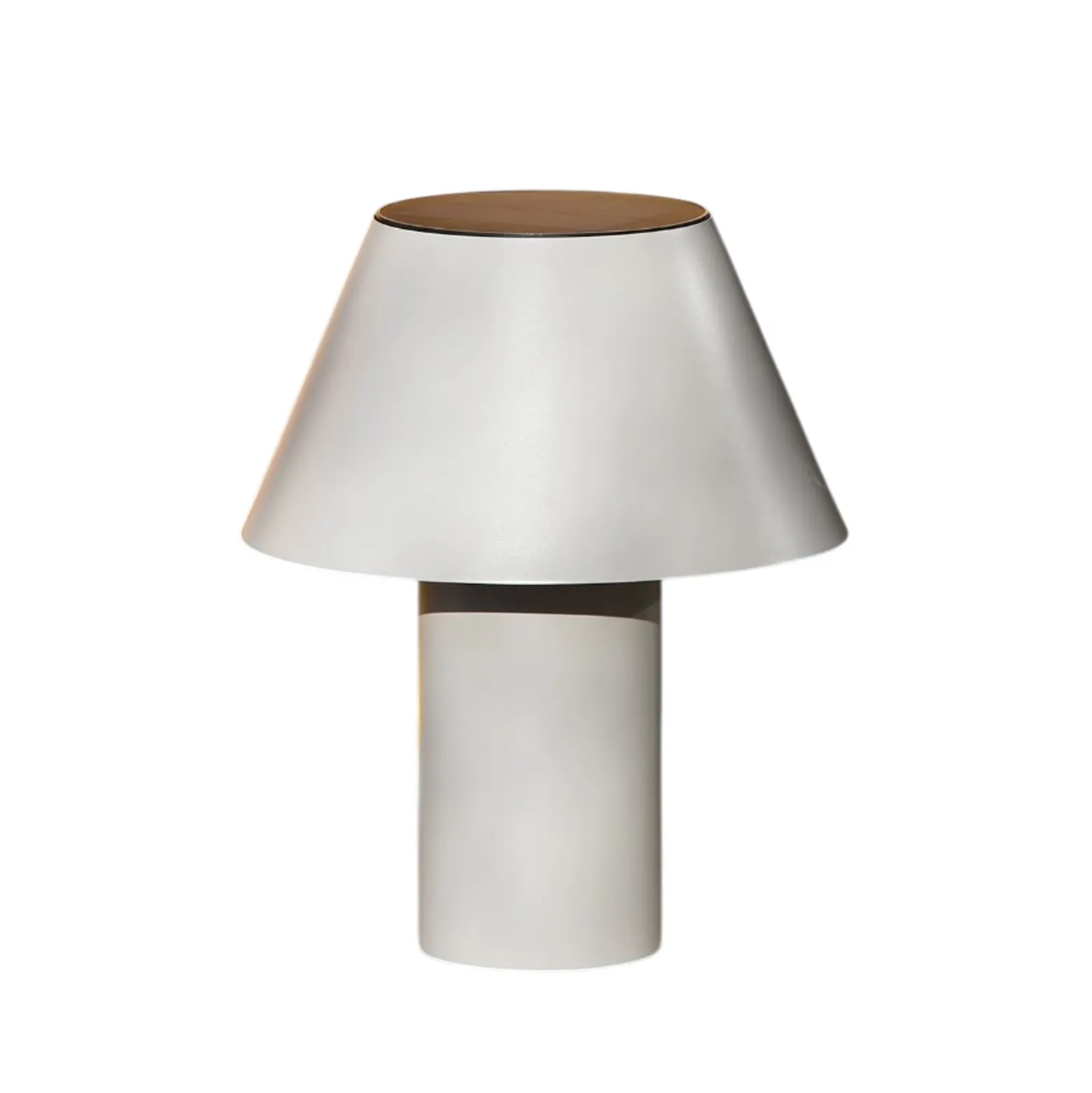 LED-pöytävalaisin Vivo, harmaa, IP44, korkeus 30 cm, himmennettävä.