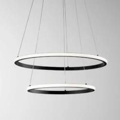 LED-riippuvalaisin Axis, Ø 60/40 cm, musta, metalli, CCT, RGB