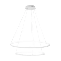 LED-riippuvalaisin Axis, Ø 80/60 cm, valkoinen, metalli, CCT