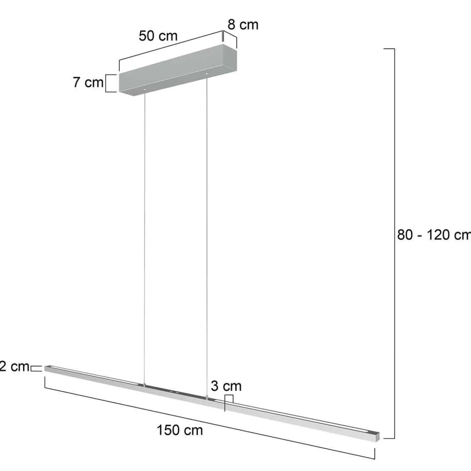 LED-riippuvalaisin Bande, 150 cm, ylös/alas, teräs, CCT, himmennettävä