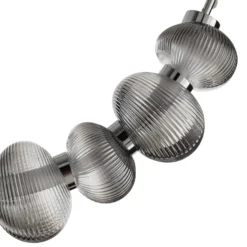 LED-riippuvalaisin Bolla, kromi/savuharmaa, lasi, pituus 79,5 cm