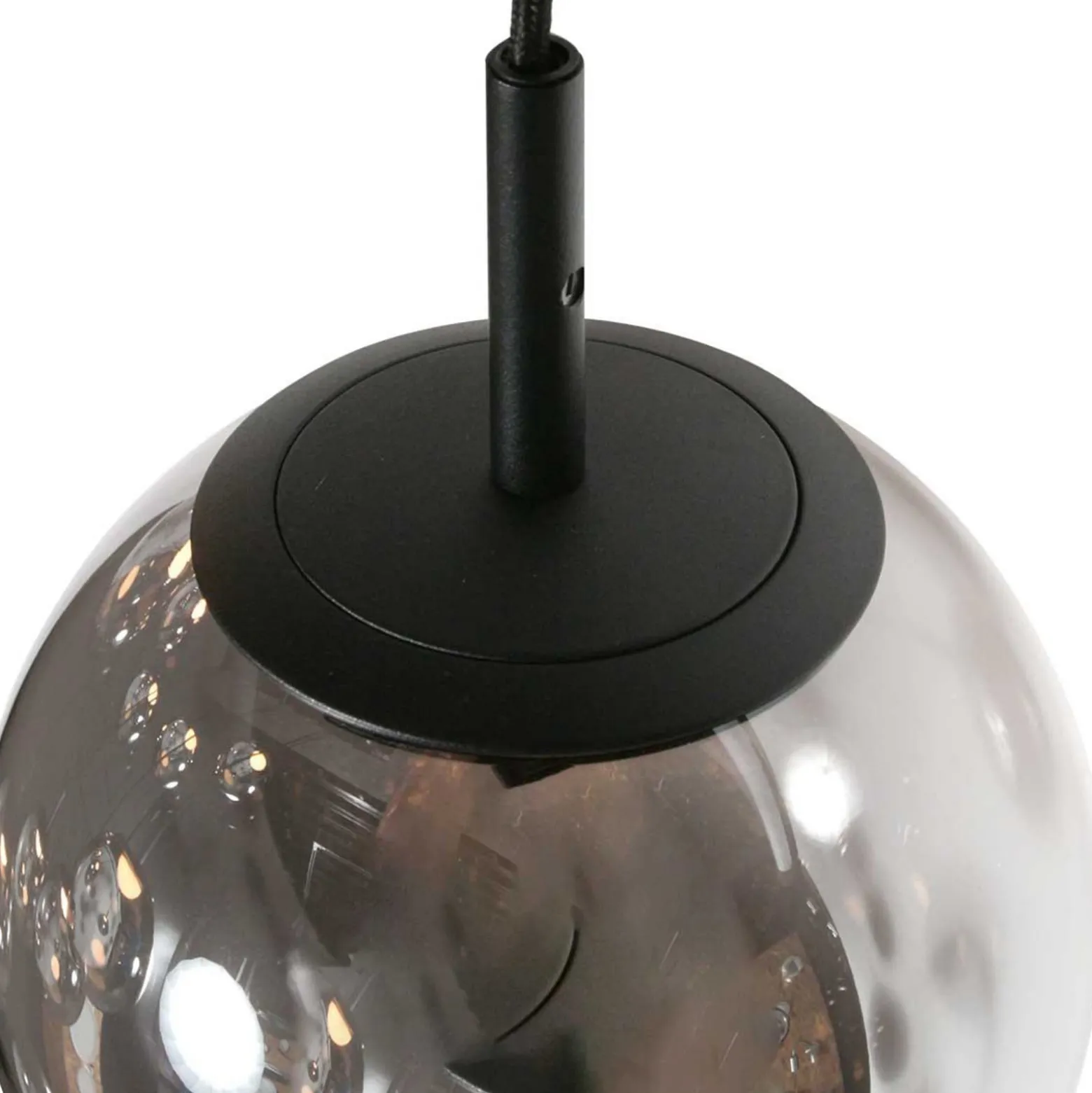 LED-riippuvalaisin Bollique, 12-lamppuinen. pyöreä, musta, lasi