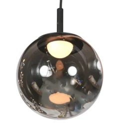 LED-riippuvalaisin Bollique, 12-lamppuinen. pyöreä, musta, lasi