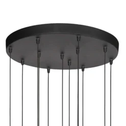 LED-riippuvalaisin Bollique, 12-lamppuinen. pyöreä, musta, lasi