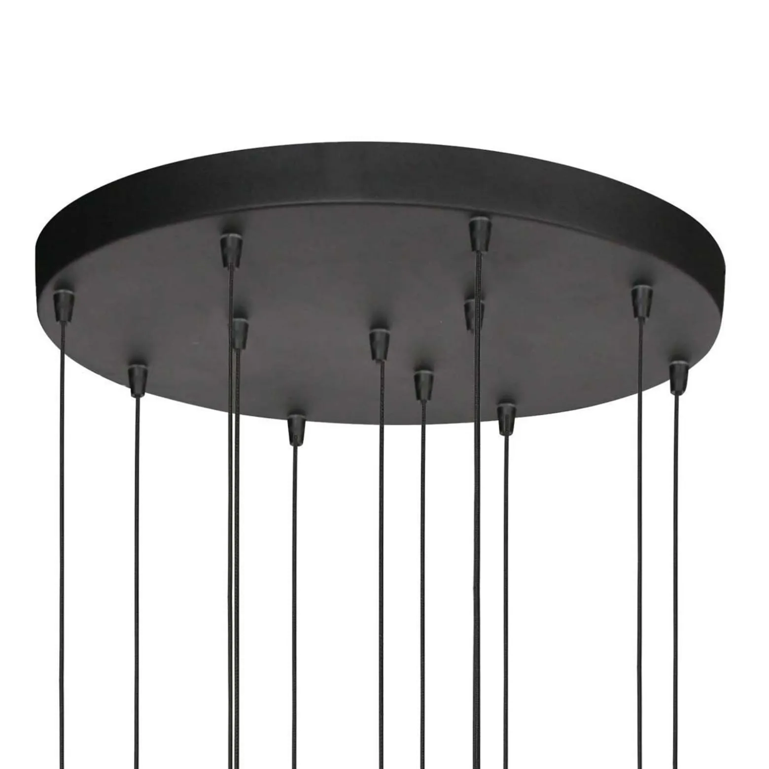 LED-riippuvalaisin Bollique, 12-lamppuinen. pyöreä, musta, lasi
